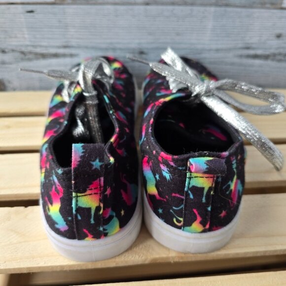 Fabkids Athletic Canvas Lace Up Sneakers Rainbow Unicorn Stars Size 5 - Picture 10 of 10